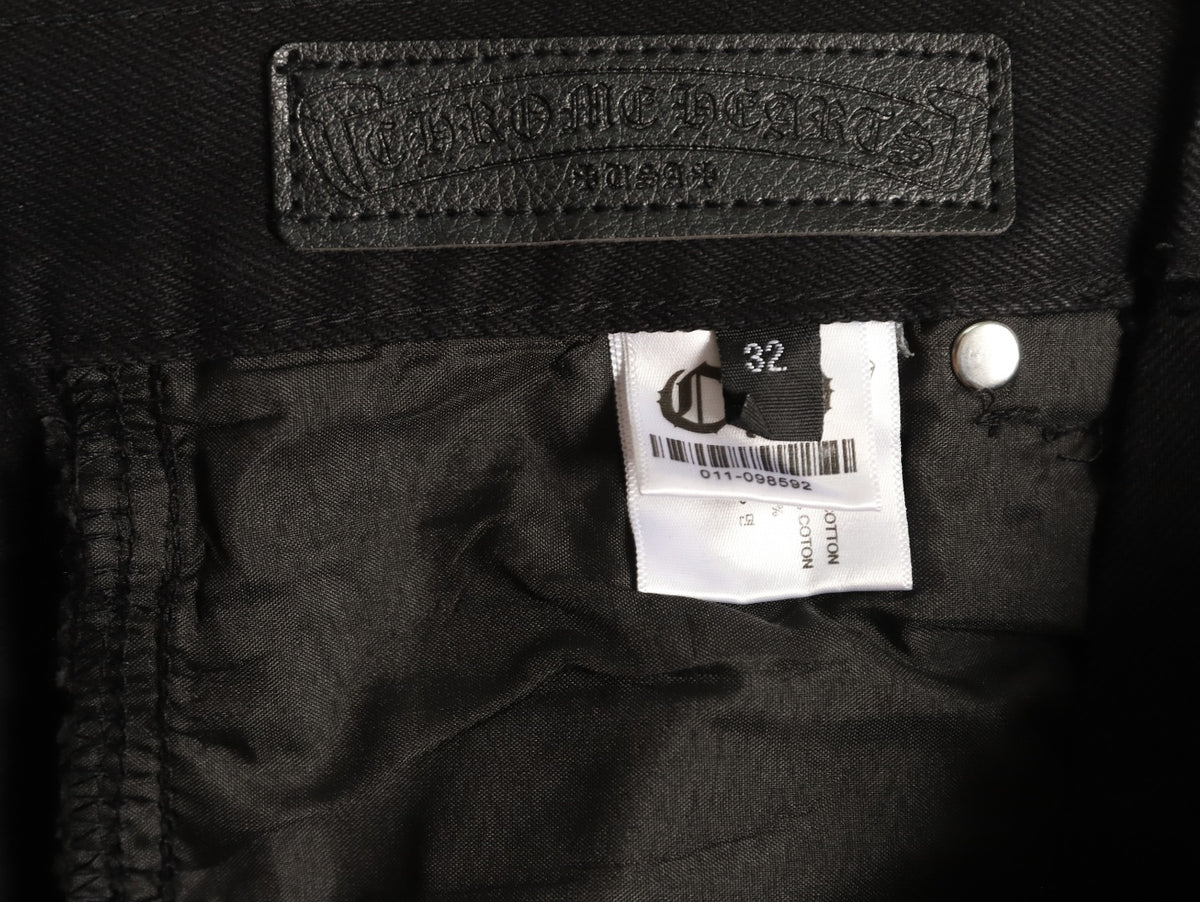 Chrome Hearts Tonal Cross Patch Embroidered Black Jeans