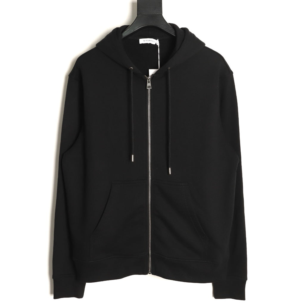 Givenchy GVC Distressed Logo Print Zip-Up Hoodie