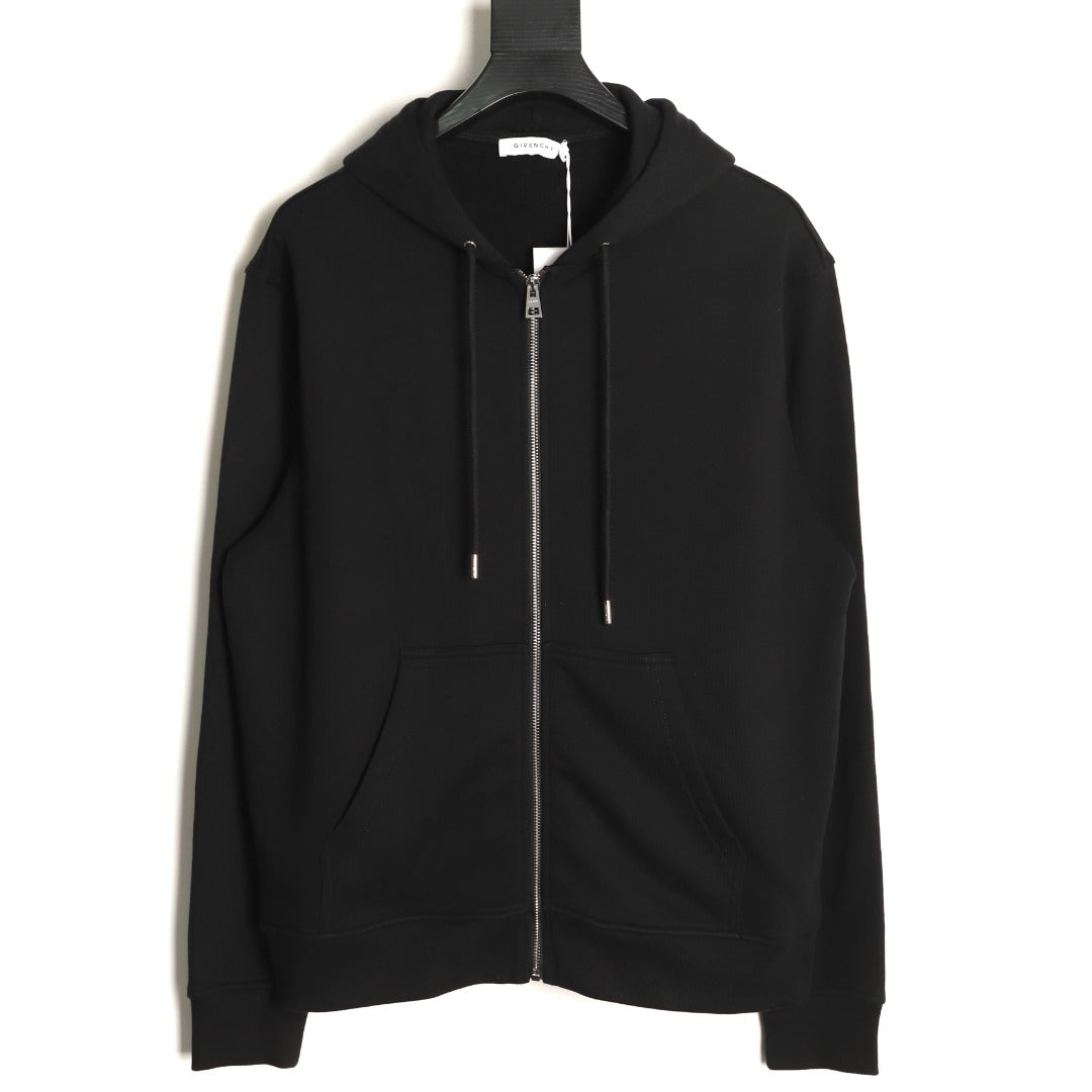 Givenchy GVC Distressed Logo Print Zip-Up Hoodie