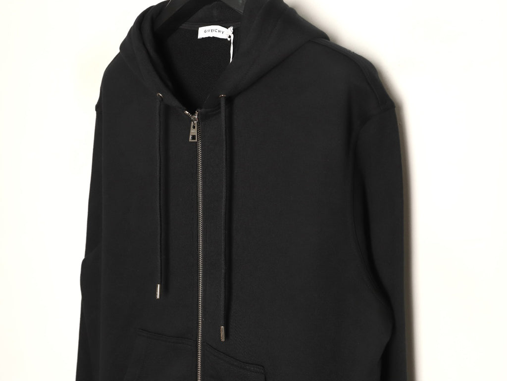 Givenchy GVC Distressed Logo Print Zip-Up Hoodie