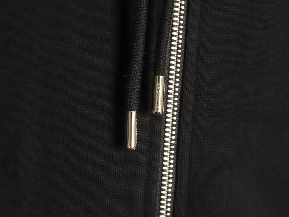 Givenchy GVC Distressed Logo Print Zip-Up Hoodie