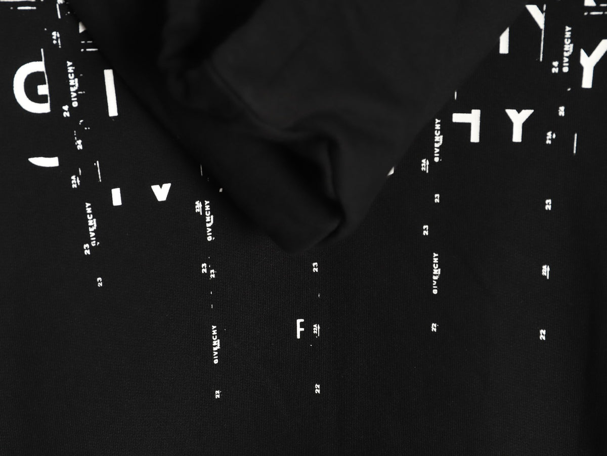 Givenchy GVC Distressed Logo Print Zip-Up Hoodie
