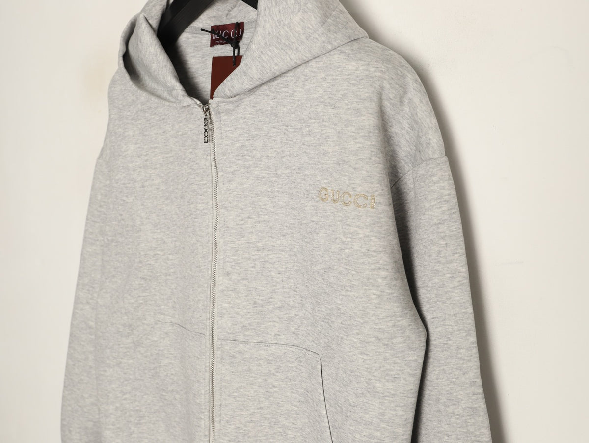 Gucci Small Logo Oversized Zip-Up Hoodie