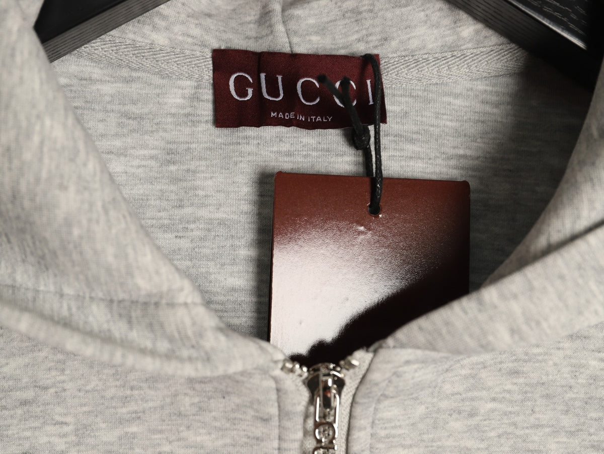 Gucci Small Logo Oversized Zip-Up Hoodie