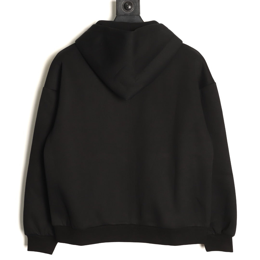 Gucci Small Logo Oversized Black Zip-Up Hoodie