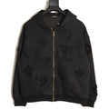 Louis Vuitton LV Tonal Terry Monogram Black Zip-Up Hoodie