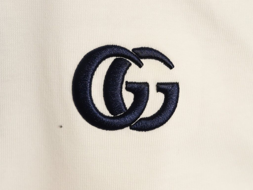 Gucci Interlocking G Embroidered Ivory Long-Sleeve Shirt