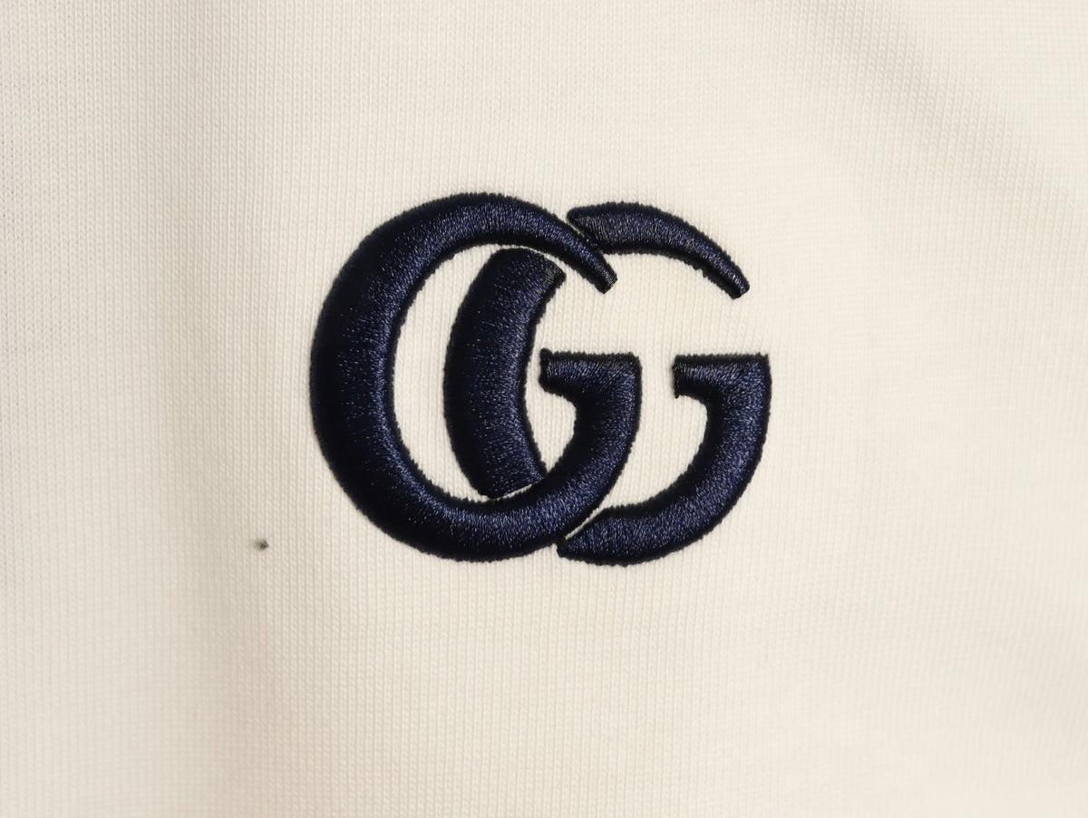Gucci Interlocking G Embroidered Ivory Long-Sleeve Shirt