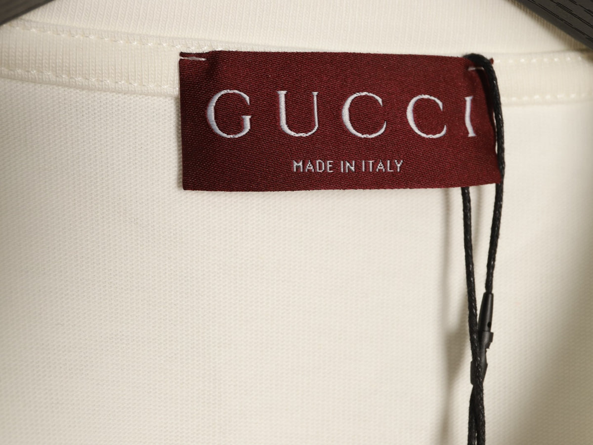 Gucci Interlocking G Embroidered Ivory Long-Sleeve Shirt