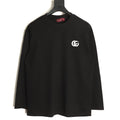 Gucci Interlocking G Embroidered Black Long-Sleeve Shirt