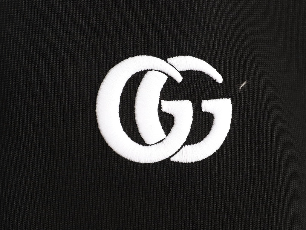 Gucci Interlocking G Embroidered Black Long-Sleeve Shirt