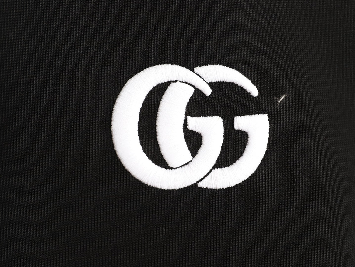Gucci Interlocking G Embroidered Black Long-Sleeve Shirt