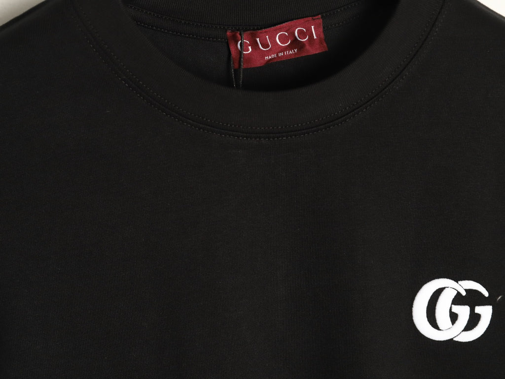 Gucci Interlocking G Embroidered Black Long-Sleeve Shirt