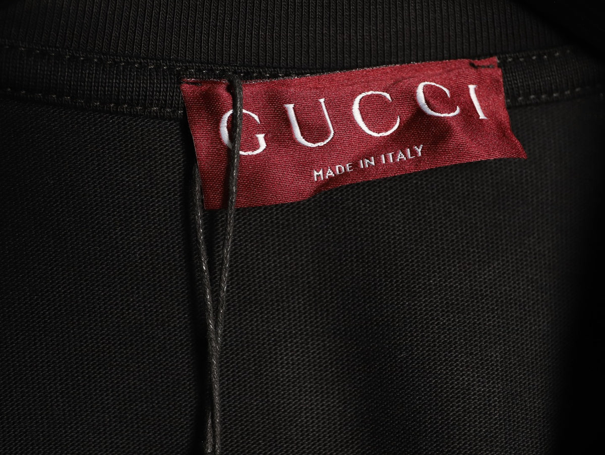 Gucci Interlocking G Embroidered Black Long-Sleeve Shirt