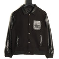 Prada Logo-Patch Pocket Black Varsity Jacket