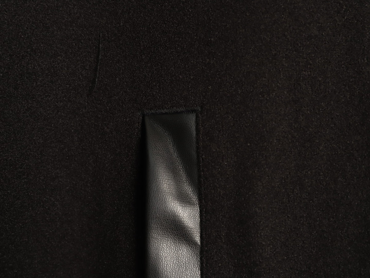 Prada Logo-Patch Pocket Black Varsity Jacket