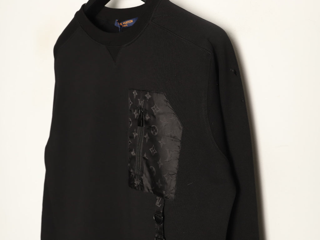 Louis Vuitton LV Monogram Pocket Black Crewneck Sweatshirt