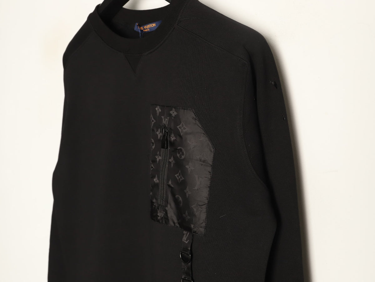 Louis Vuitton LV Monogram Pocket Black Crewneck Sweatshirt