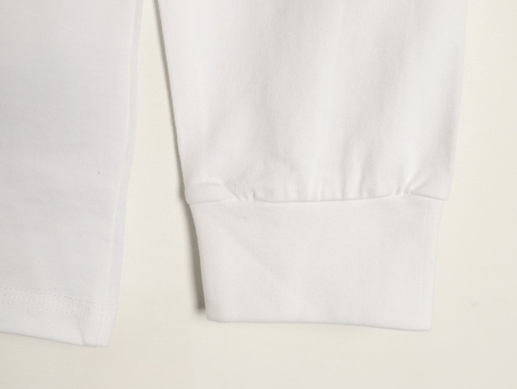 Stone Island Compass Logo-Patch White Long-Sleeve T-Shirt