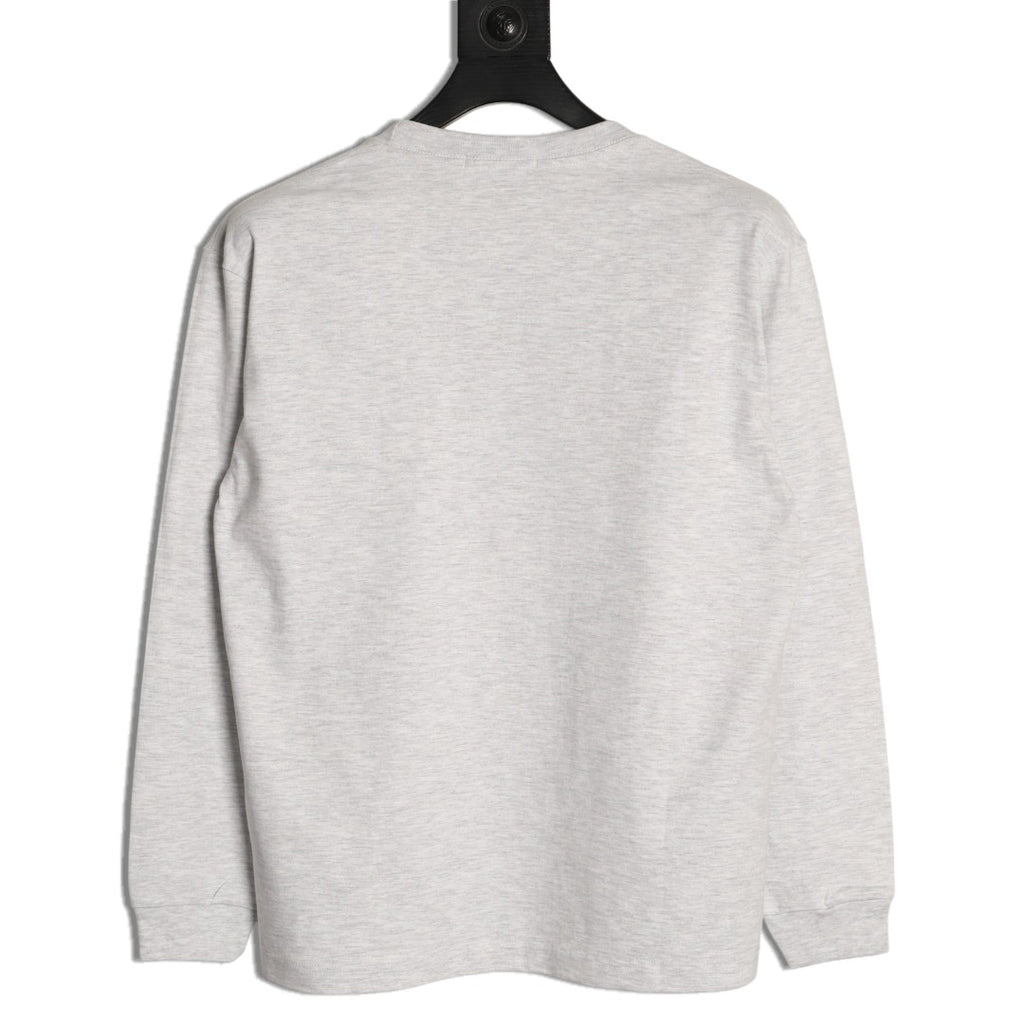 Stone Island Compass Logo-Patch Light Gray Long-Sleeve T-Shirt