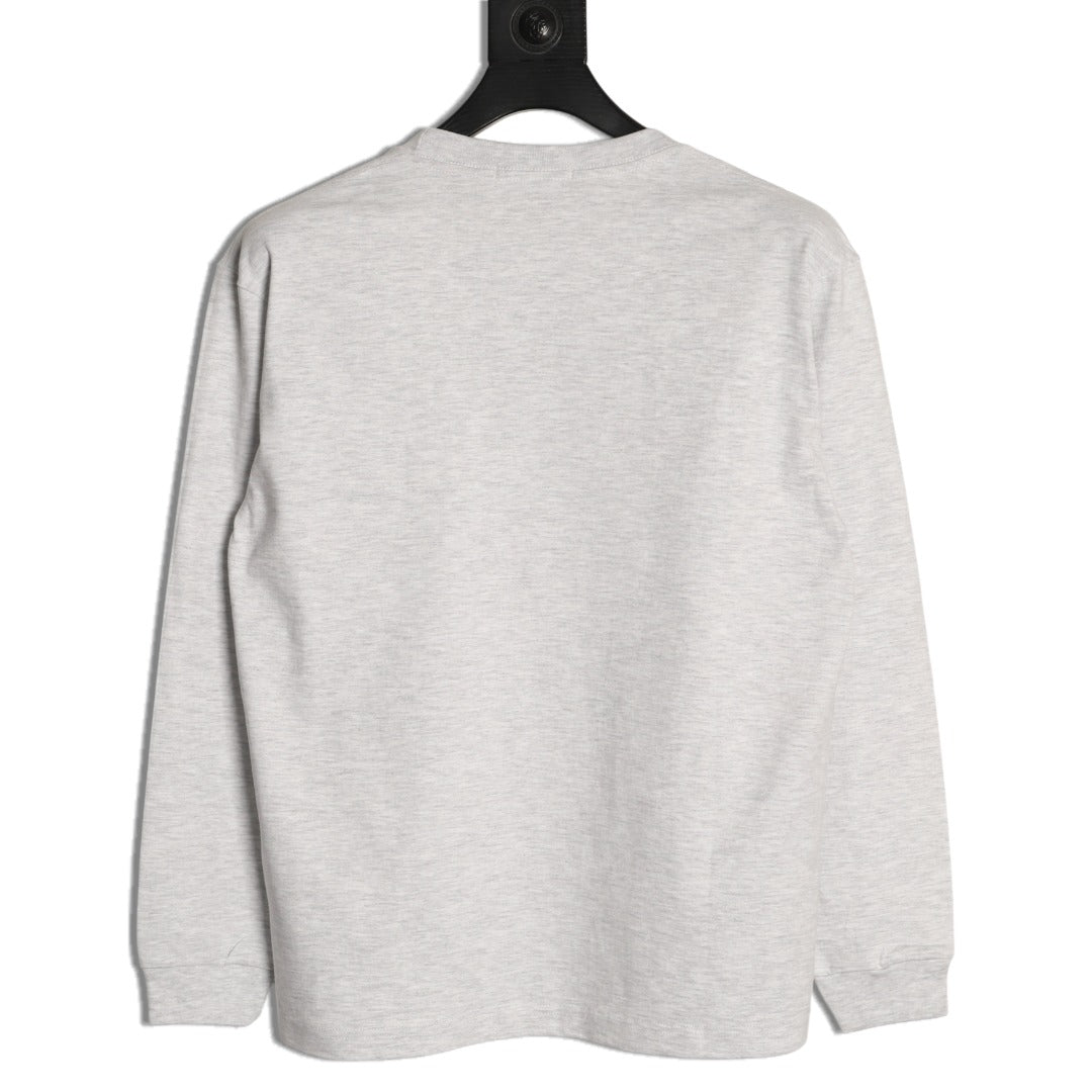 Stone Island Compass Logo-Patch Light Gray Long-Sleeve T-Shirt