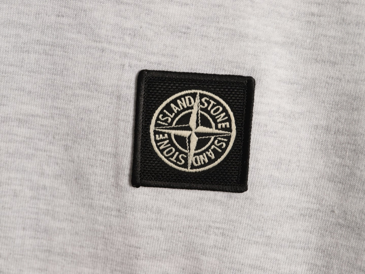 Stone Island Compass Logo-Patch Light Gray Long-Sleeve T-Shirt