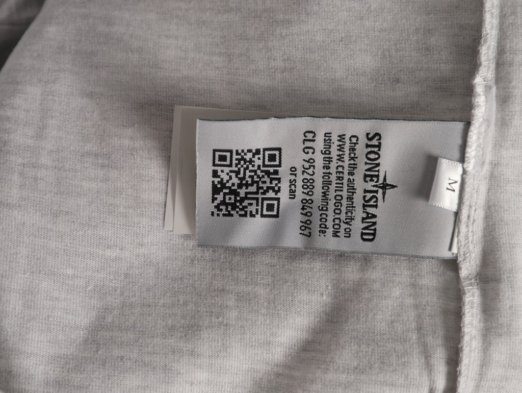 Stone Island Compass Logo-Patch Light Gray Long-Sleeve T-Shirt