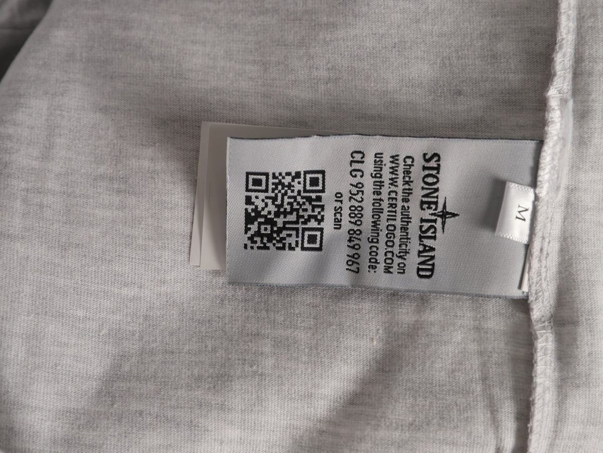 Stone Island Compass Logo-Patch Light Gray Long-Sleeve T-Shirt