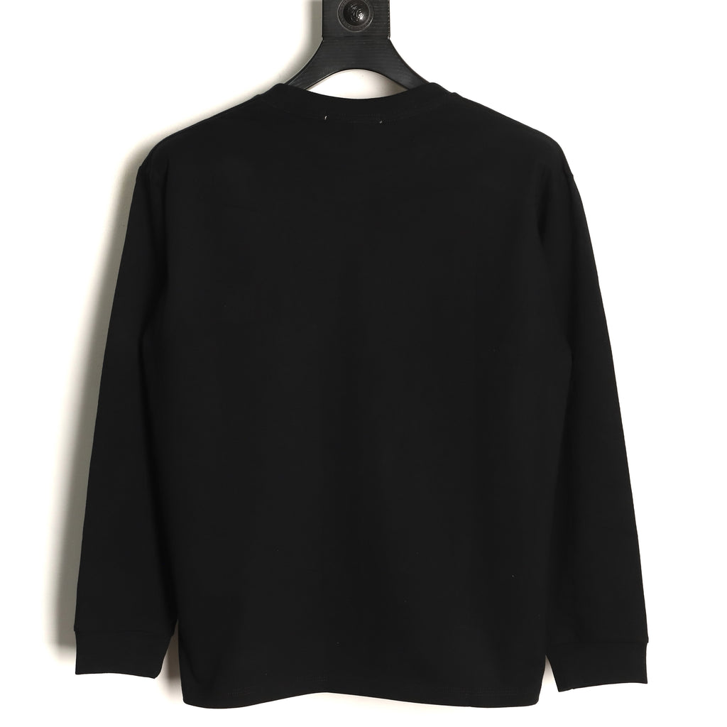Stone Island Compass Logo-Patch Black Long-Sleeve T-Shirt