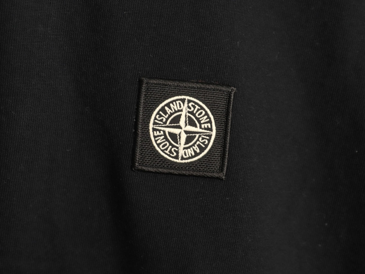 Stone Island Compass Logo-Patch Black Long-Sleeve T-Shirt