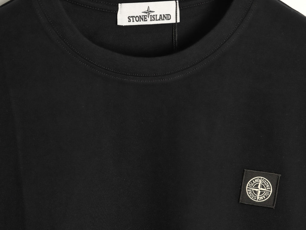Stone Island Compass Logo-Patch Black Long-Sleeve T-Shirt