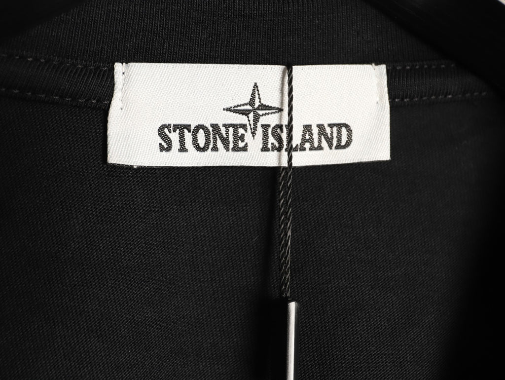 Stone Island Compass Logo-Patch Black Long-Sleeve T-Shirt