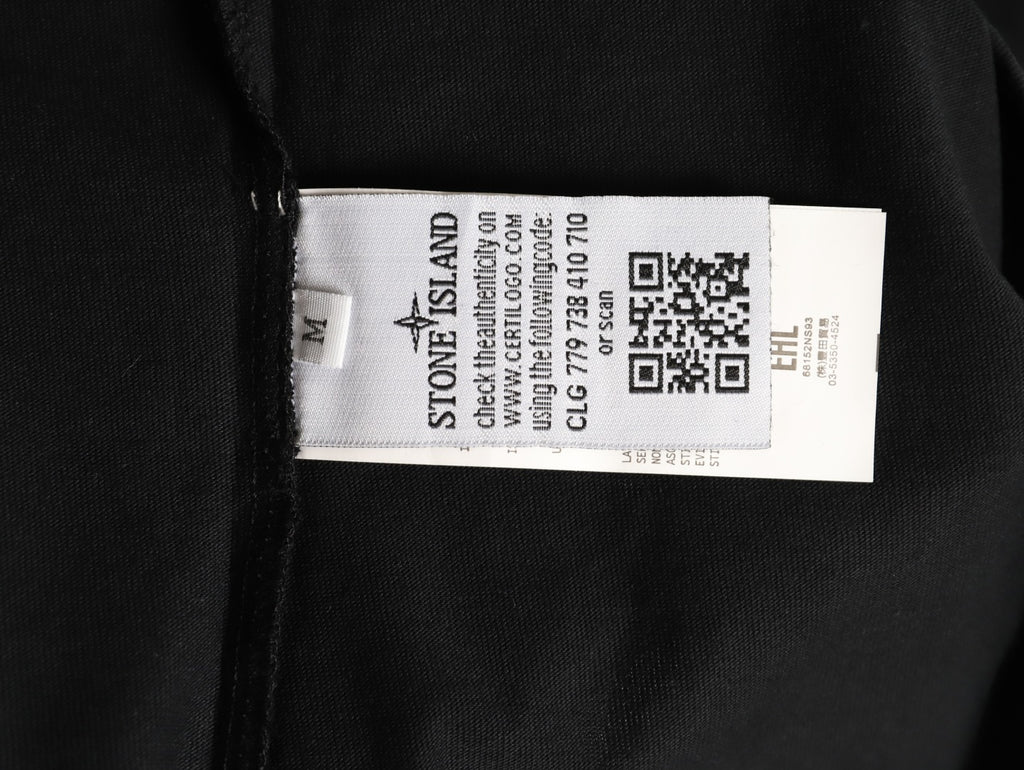 Stone Island Compass Logo-Patch Black Long-Sleeve T-Shirt