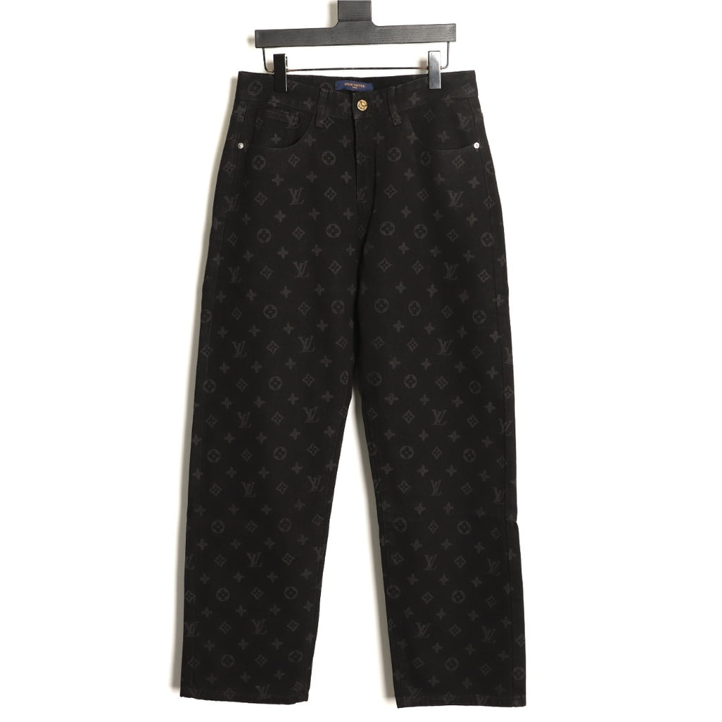 Louis Vuitton LV Monogram Black Straight-Leg Jeans