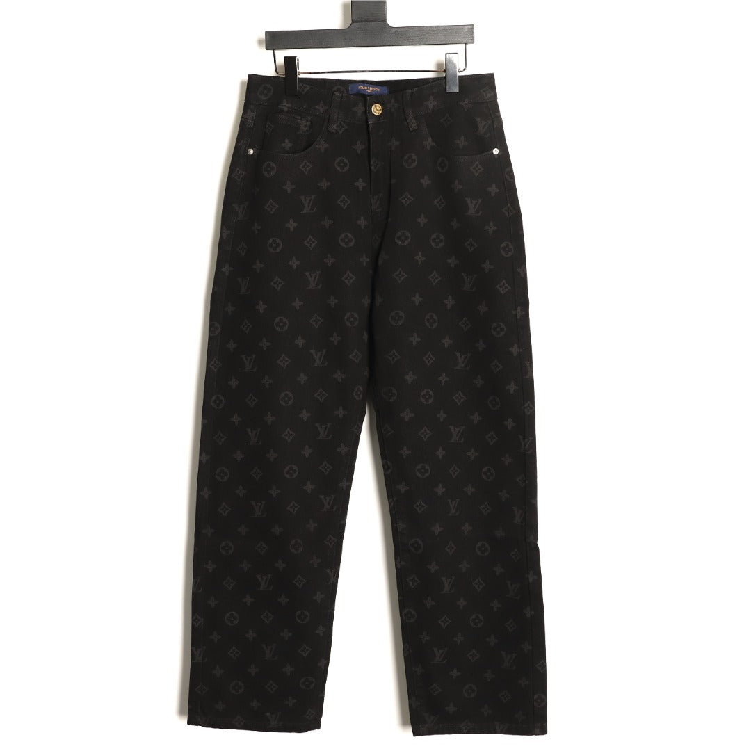 Louis Vuitton LV Monogram Black Straight-Leg Jeans