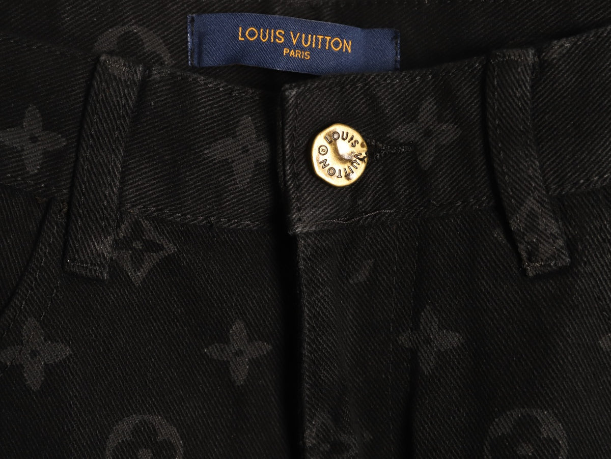 Louis Vuitton LV Monogram Black Straight-Leg Jeans