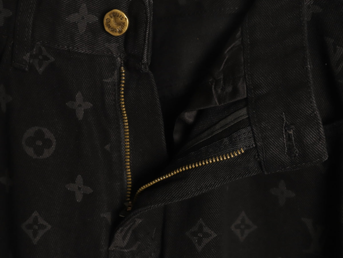 Louis Vuitton LV Monogram Black Straight-Leg Jeans