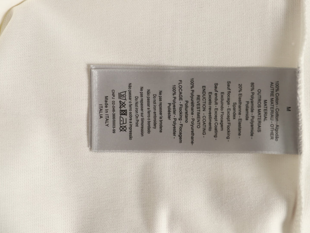 Dior 26SS Clover Logo Embroidered Ivory Long-Sleeve T-Shirt
