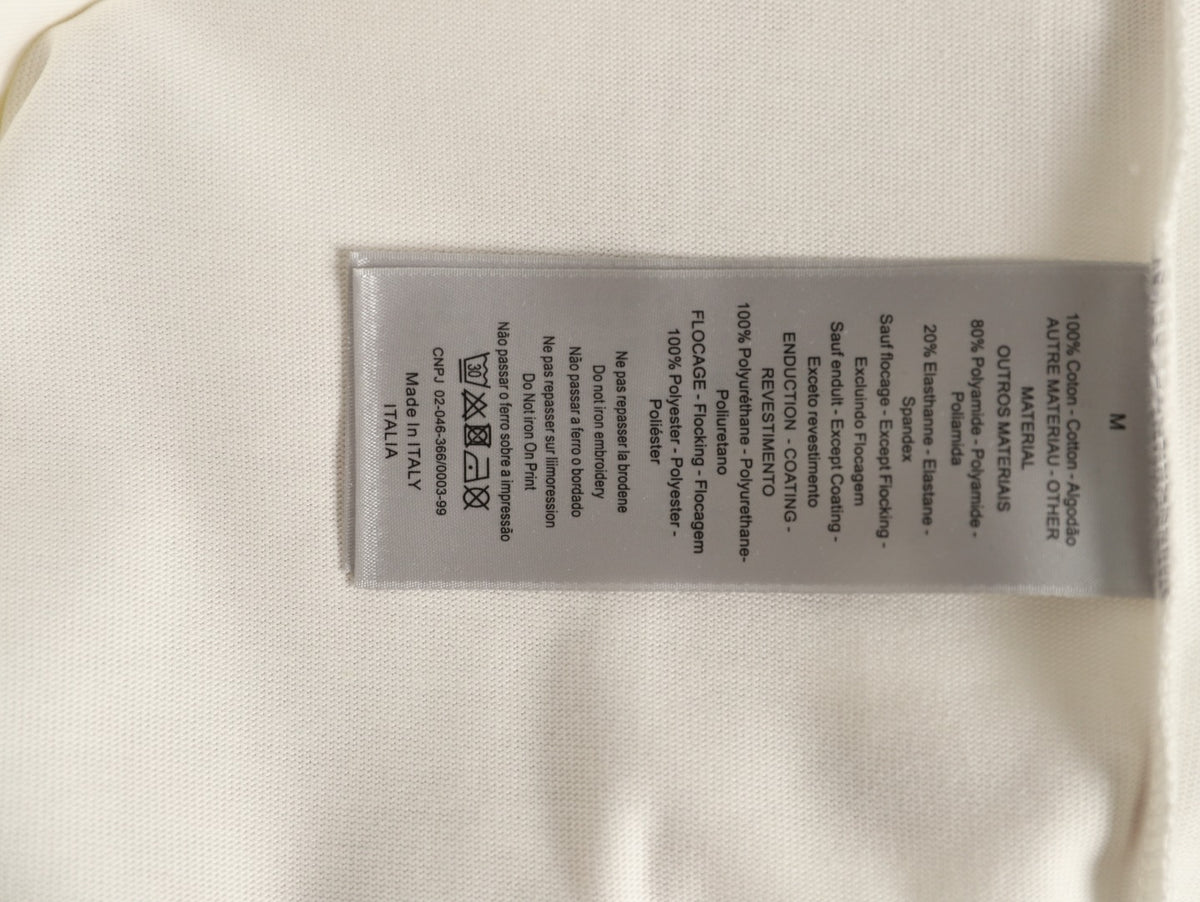 Dior 26SS Clover Logo Embroidered Ivory Long-Sleeve T-Shirt