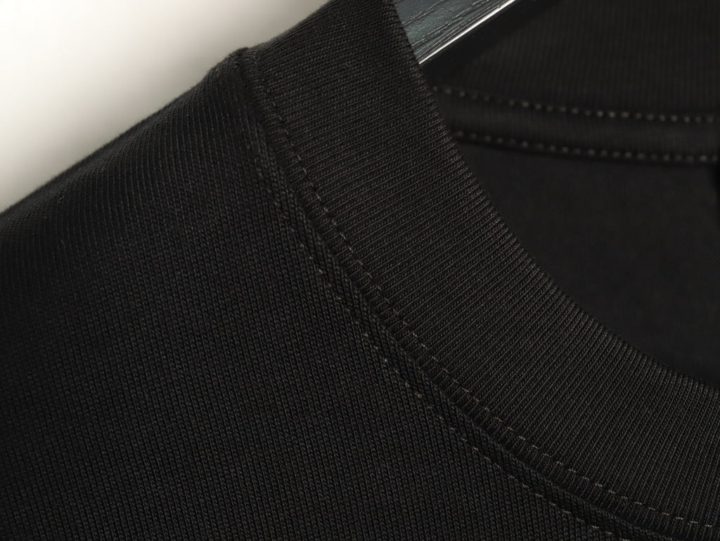 Dior 26SS Clover Logo Embroidered Black Long-Sleeve T-Shirt