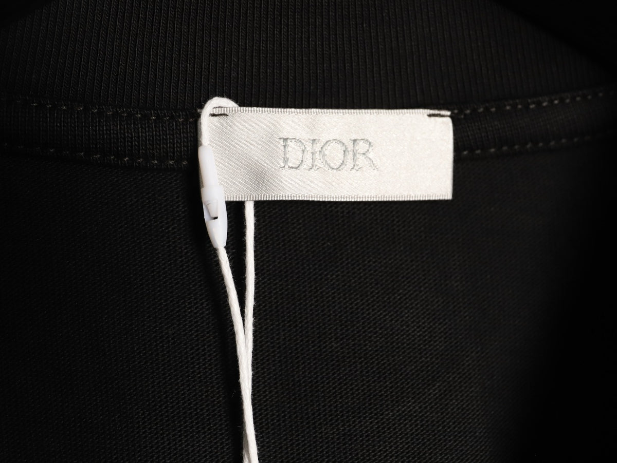 Dior 26SS Clover Logo Embroidered Black Long-Sleeve T-Shirt