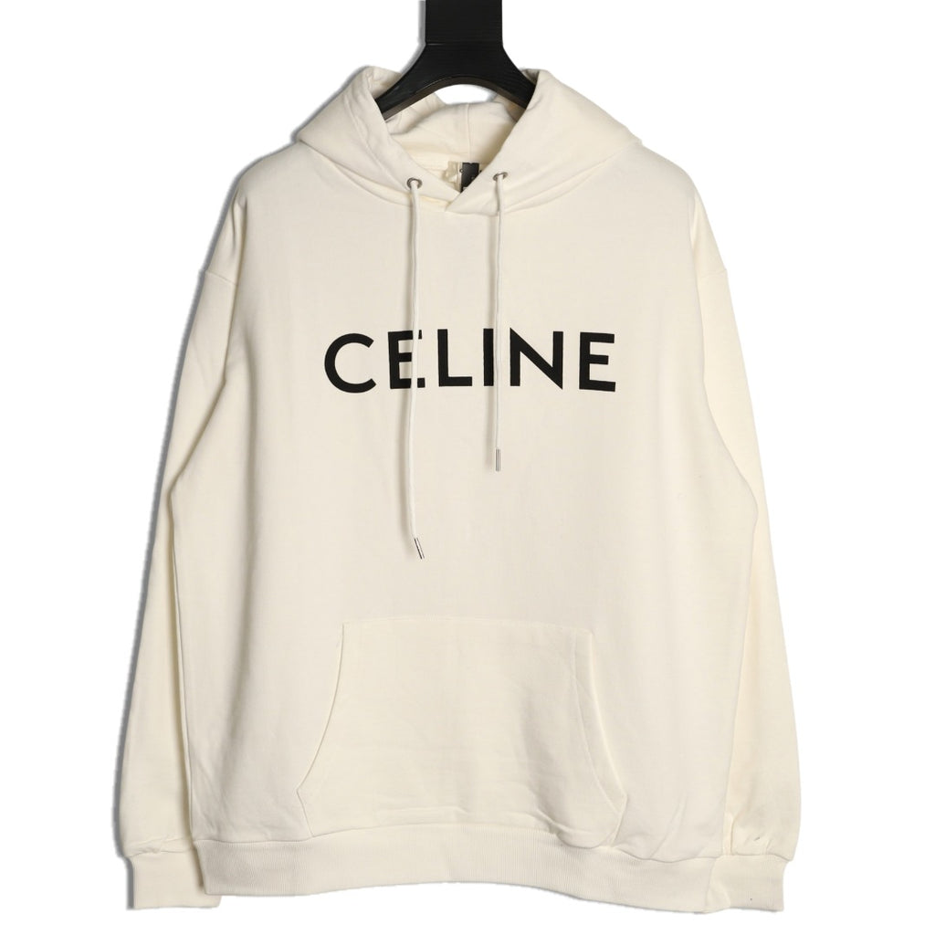 Celine Classic Capsule Logo Ivory Pullover Hoodie