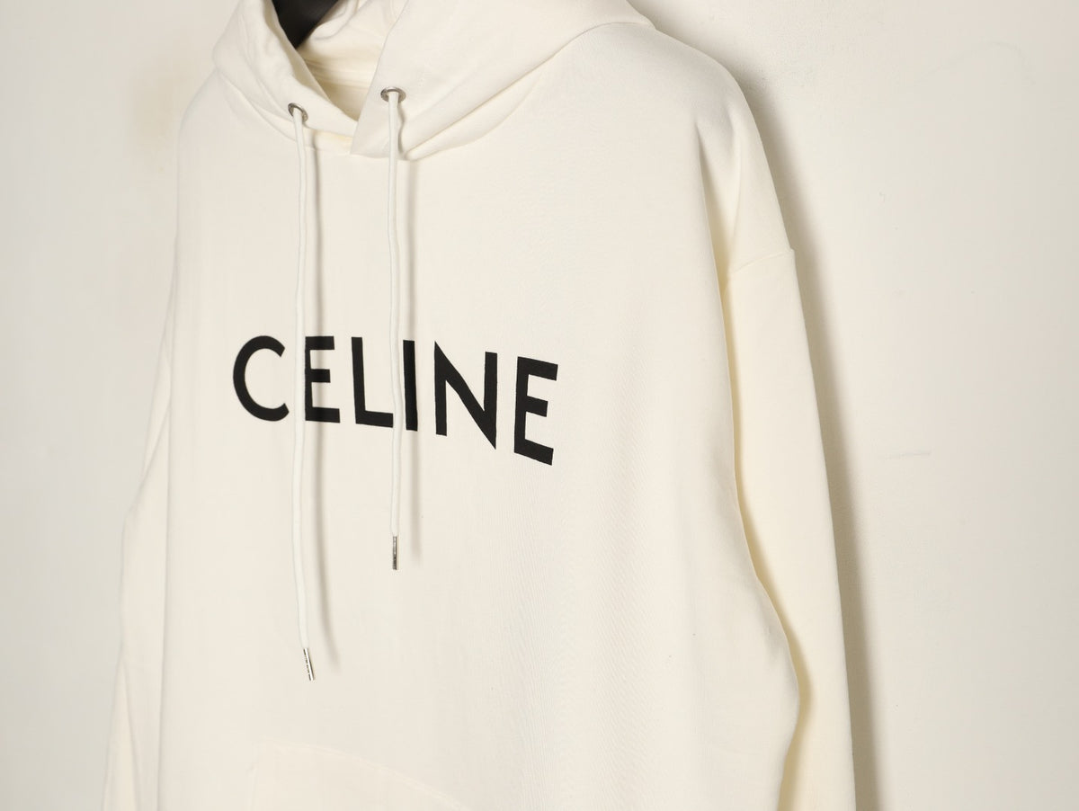 Celine Classic Capsule Logo Ivory Pullover Hoodie