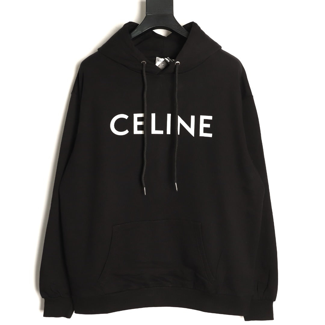 Celine Classic Capsule Logo Black Pullover Hoodie