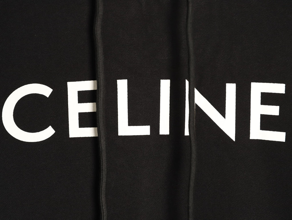 Celine Classic Capsule Logo Black Pullover Hoodie
