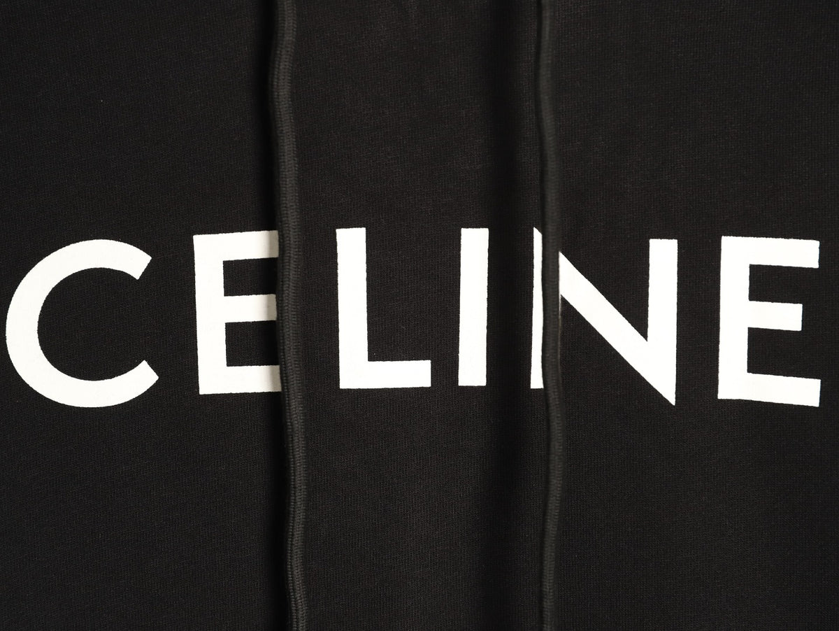 Celine Classic Capsule Logo Black Pullover Hoodie