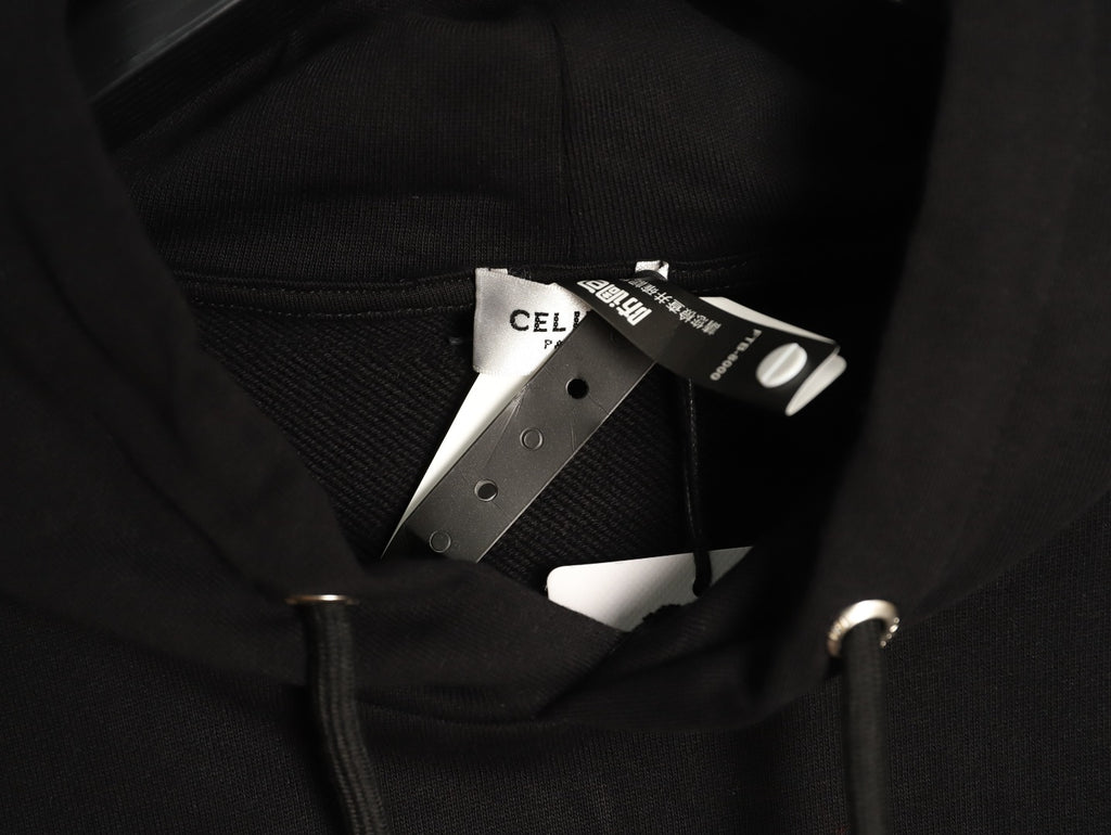 Celine Classic Capsule Logo Black Pullover Hoodie