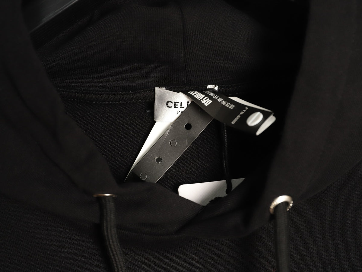 Celine Classic Capsule Logo Black Pullover Hoodie