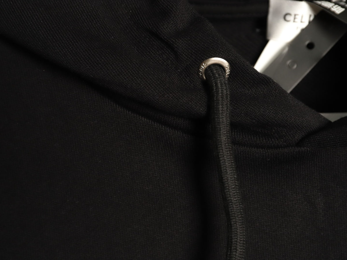 Celine Classic Capsule Logo Black Pullover Hoodie
