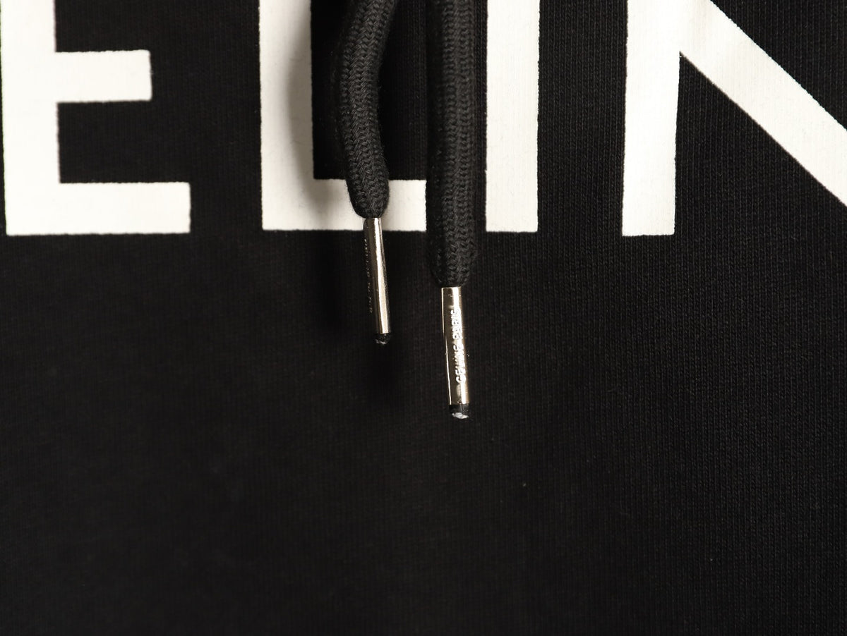 Celine Classic Capsule Logo Black Pullover Hoodie